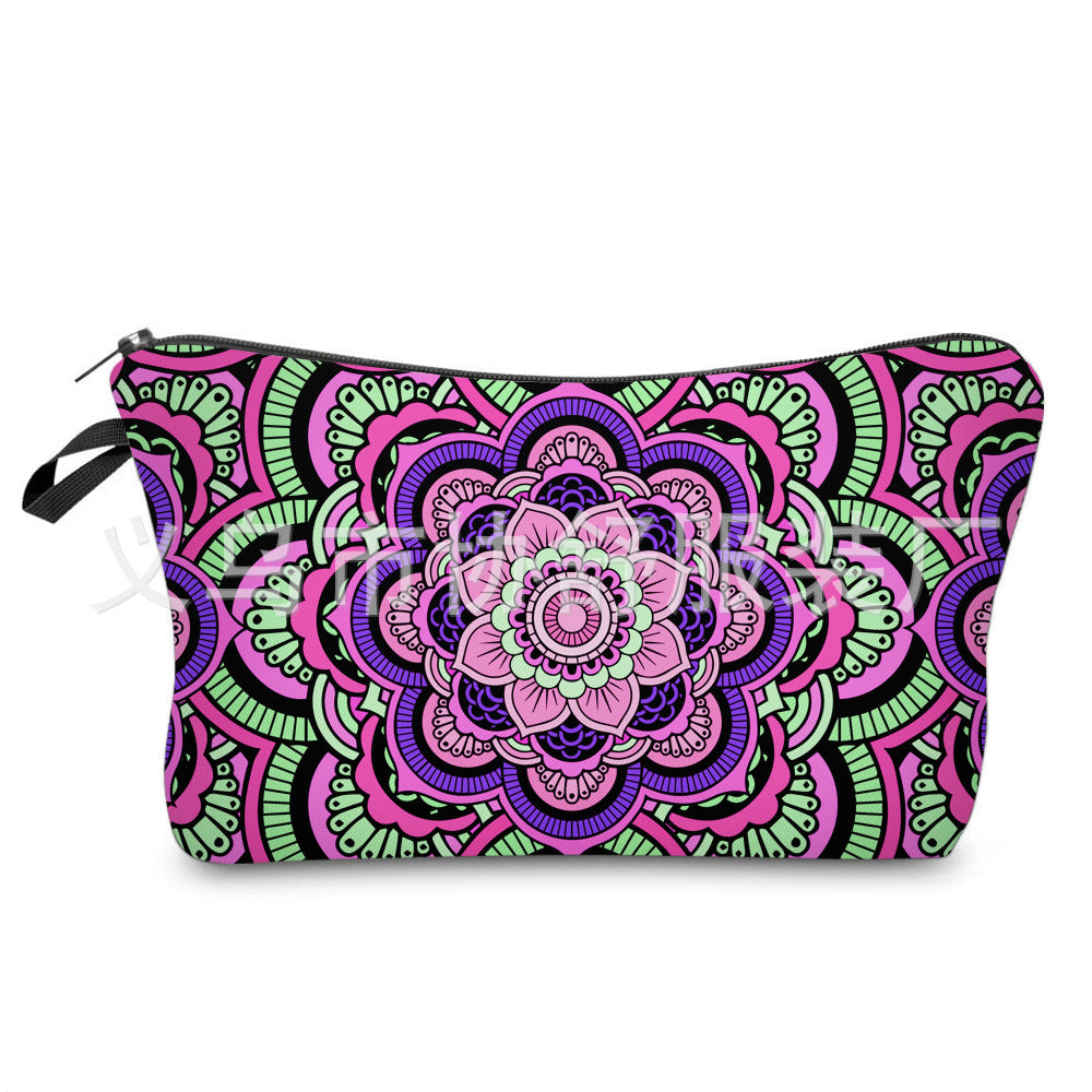 Neceser Mandala 3D: Bolsa de Cosméticos con Estampado Bohemio para Mujer