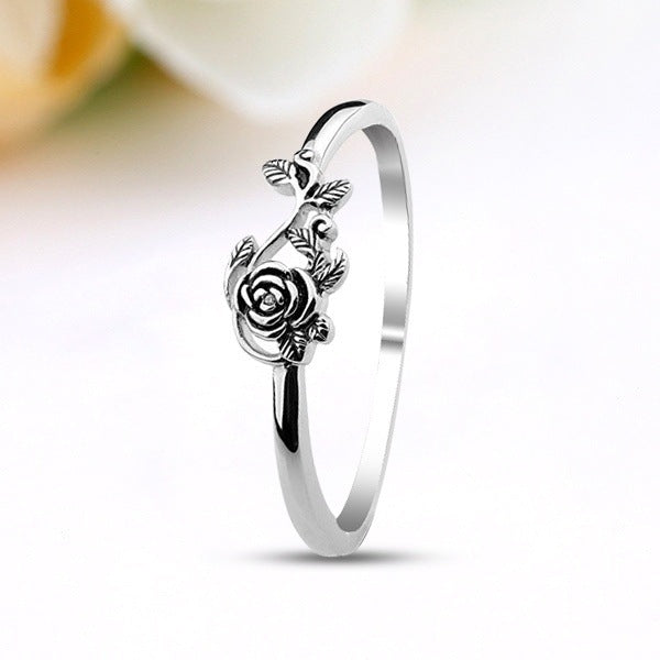 Anillo de Rosa en Plata 925 Tailandesa – Estilo Vintage para Compromiso o Aniversario
