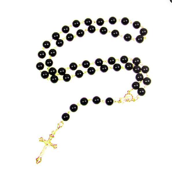 Rosario de la Virgen del Carmen con Perlas Acrílicas y Cruz Religiosa