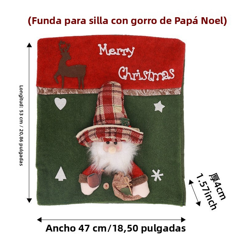 Fundas Navideñas para Sillas | Diseños de Papá Noel, Reno y Muñeco de Nieve