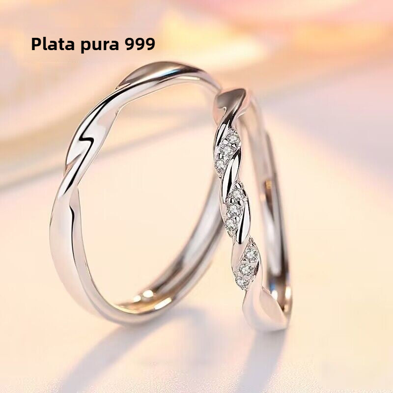 Alianzas de Matrimonio en Plata Pura S999 – Diseño Moderno para Parejas