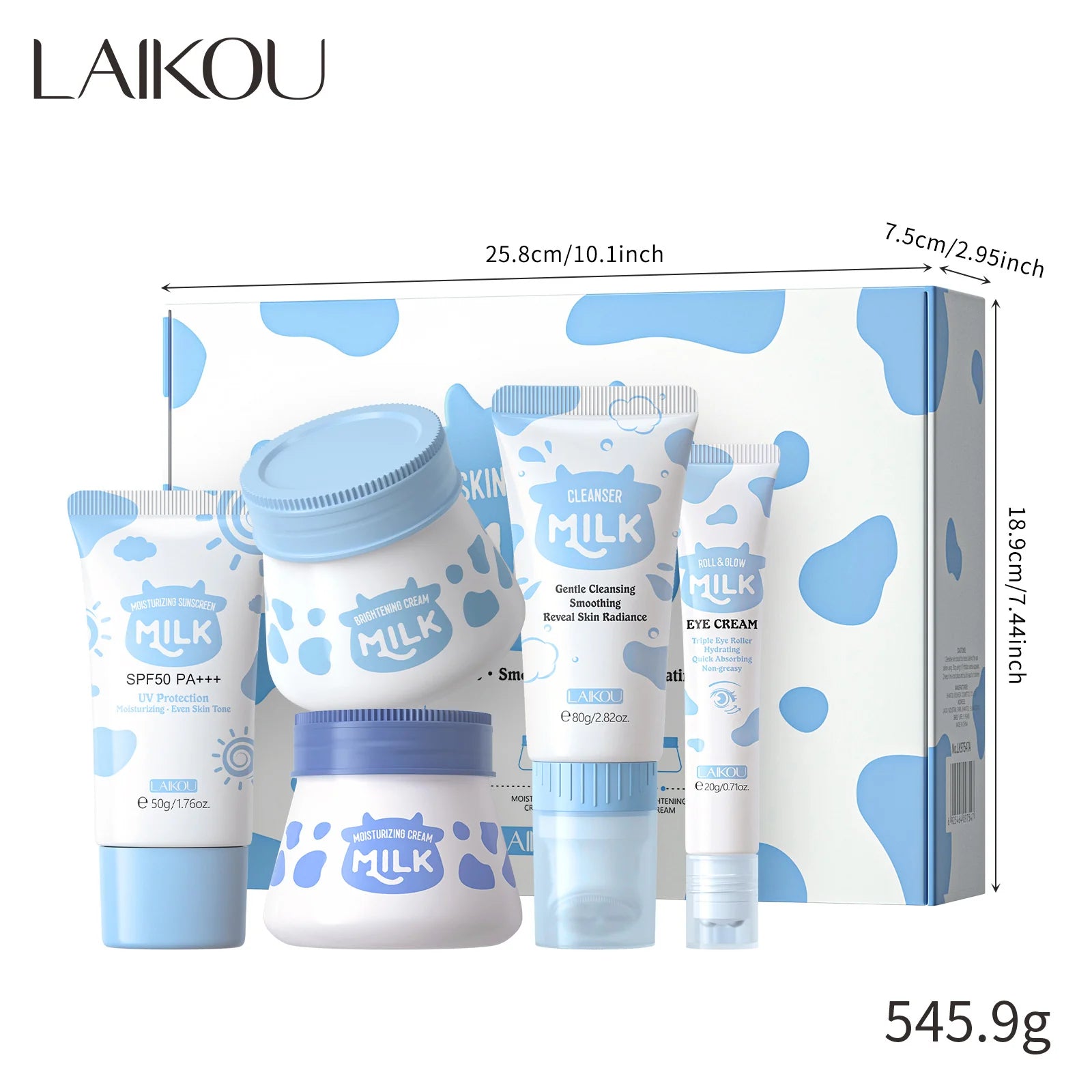 LaiKou Kit de Cuidado Facial LAIKOU: 5 Piezas de Hidratación y Nutrición con Leche
