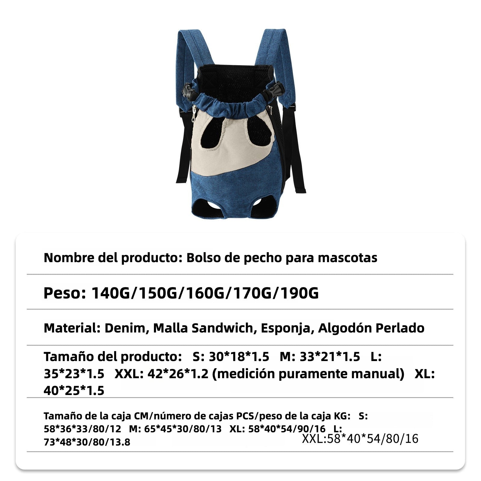 Bolso Porta Mascotas Tipo Mochila : Para Perros y Gatos, Seguro, Cómodo y Resistente