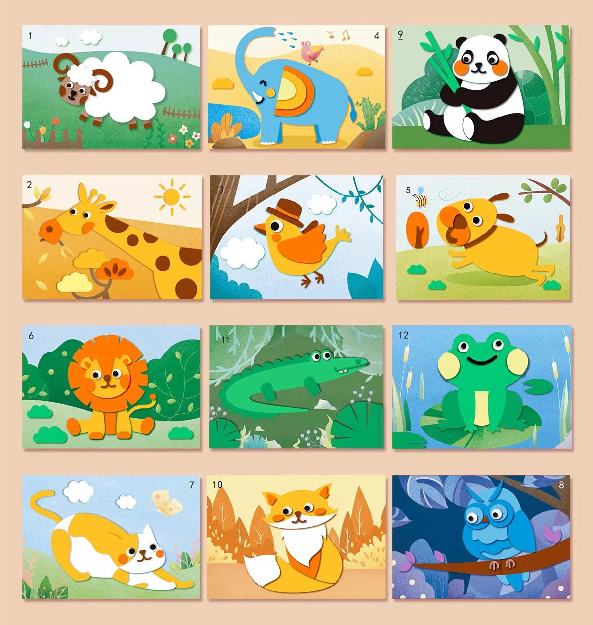 Kit De Manualidades Infantiles Con Pegatinas Educativas