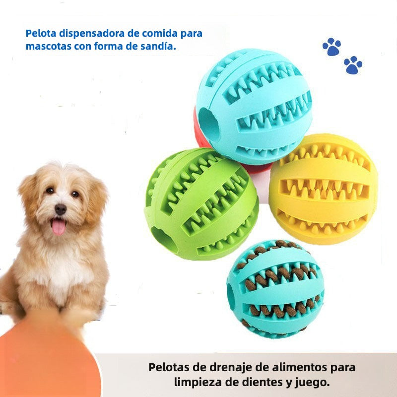 pelota dispensadora de comida y premios para perros