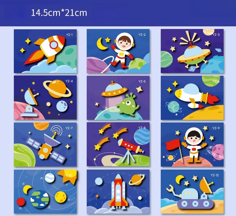 Kit De Manualidades Infantiles Con Pegatinas Educativas