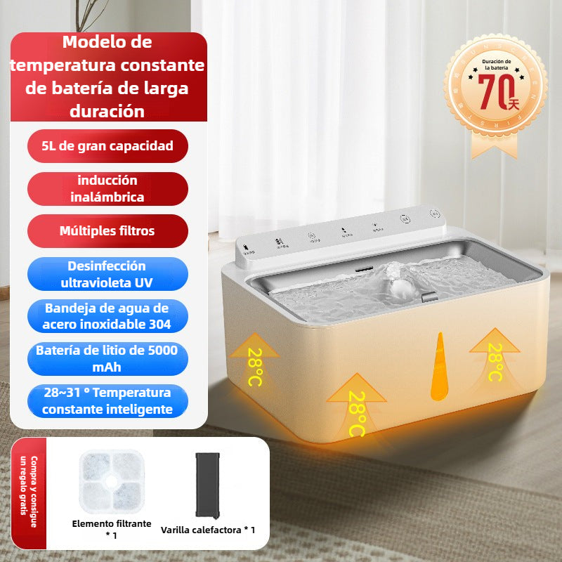 Dispensador de Agua para Mascotas: Calentamiento Constante, Filtración en Circulación, Silencioso, Inteligente