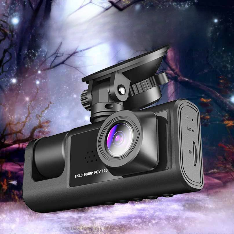 New 3-Lens Car Dash Camera with 1080P HD Recording and WiFi