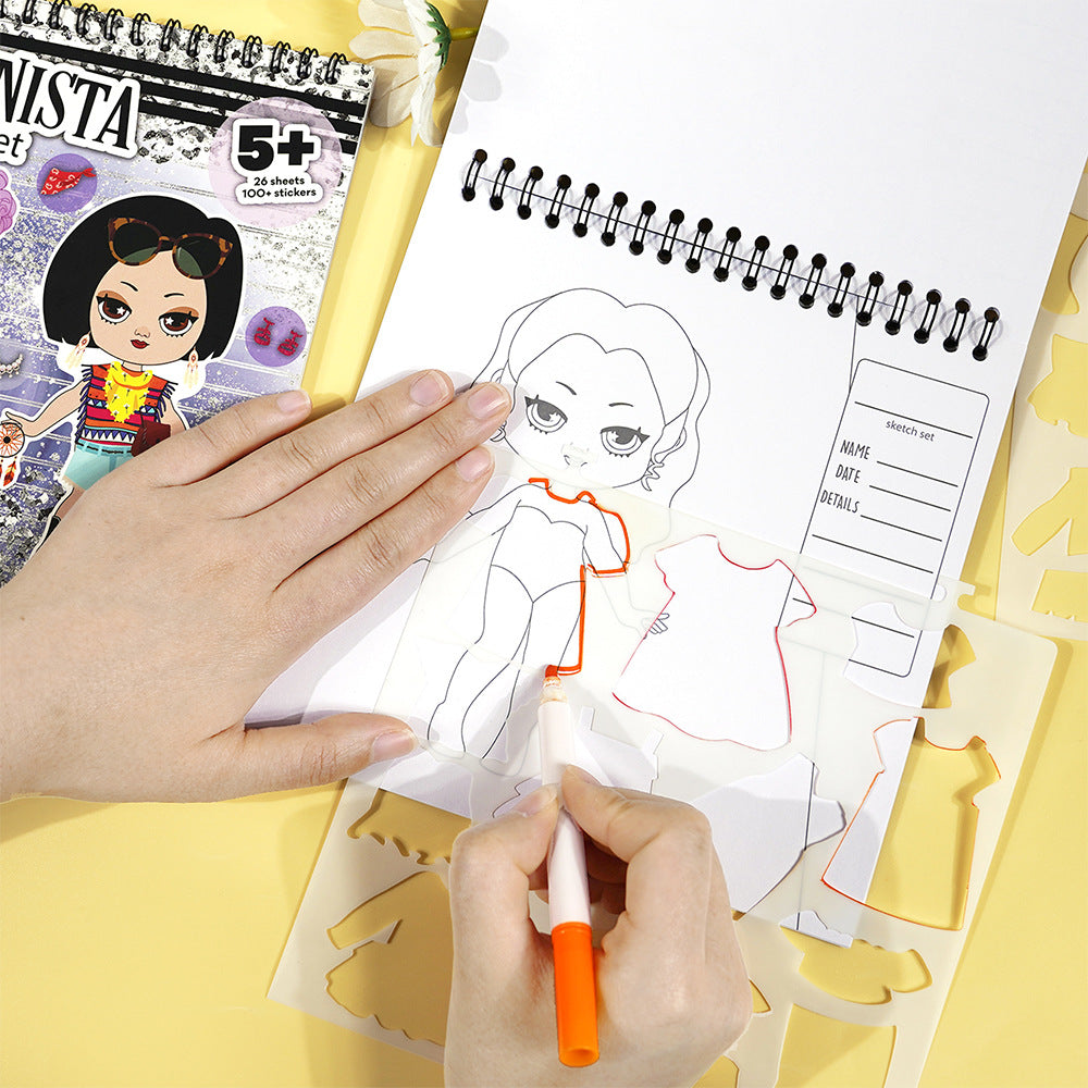 Libro de Pegatinas Educativas de Moda Infantil