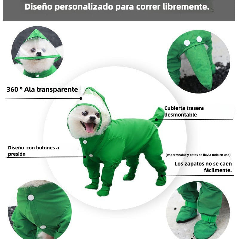 Impermeable Completo para Perros y Gatos – Chaqueta de Lluvia en Varias Tallas