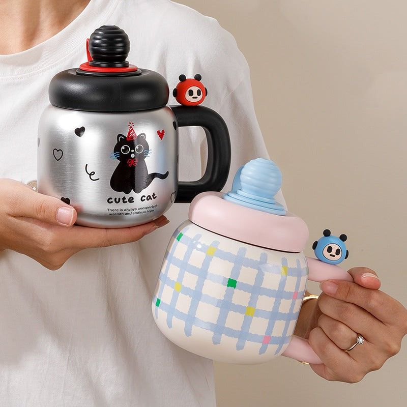 Vaso térmico con pajita para té o café