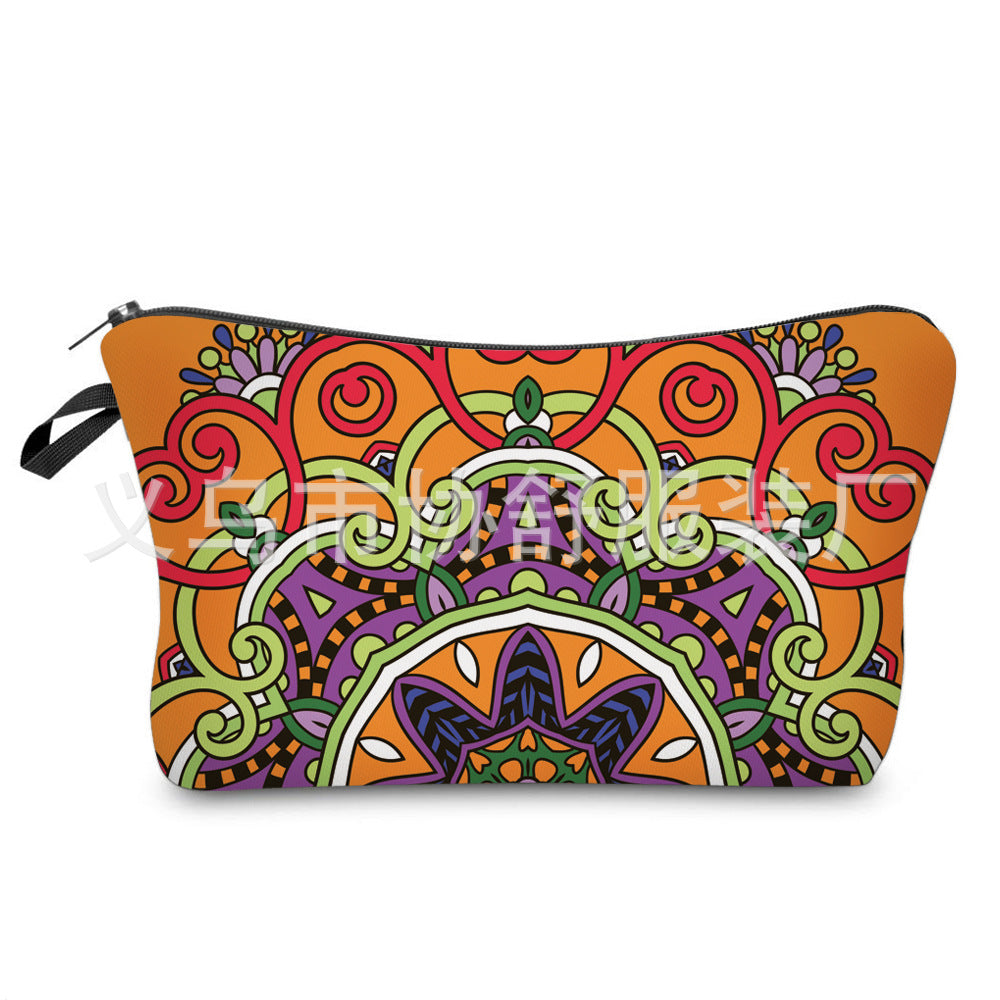 Neceser Mandala 3D: Bolsa de Cosméticos con Estampado Bohemio para Mujer