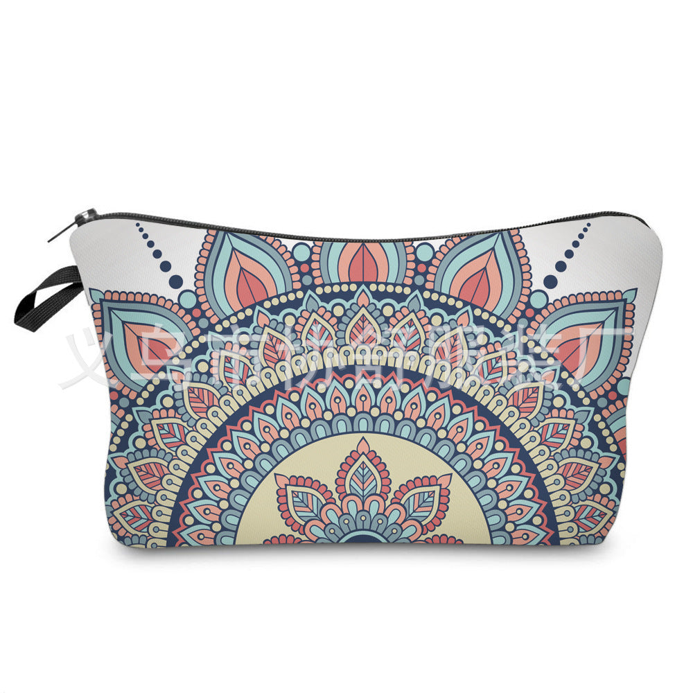 Neceser Mandala 3D: Bolsa de Cosméticos con Estampado Bohemio para Mujer