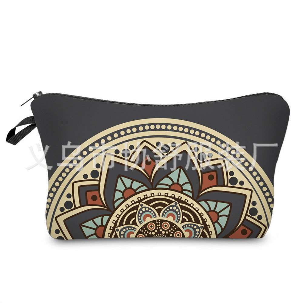 Neceser Mandala 3D: Bolsa de Cosméticos con Estampado Bohemio para Mujer