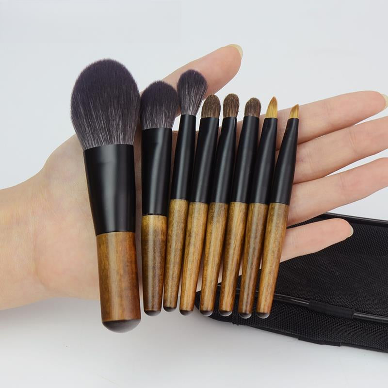Kit de Mini Brochas de Maquillaje con Pelo Real | Set Completo Profesional