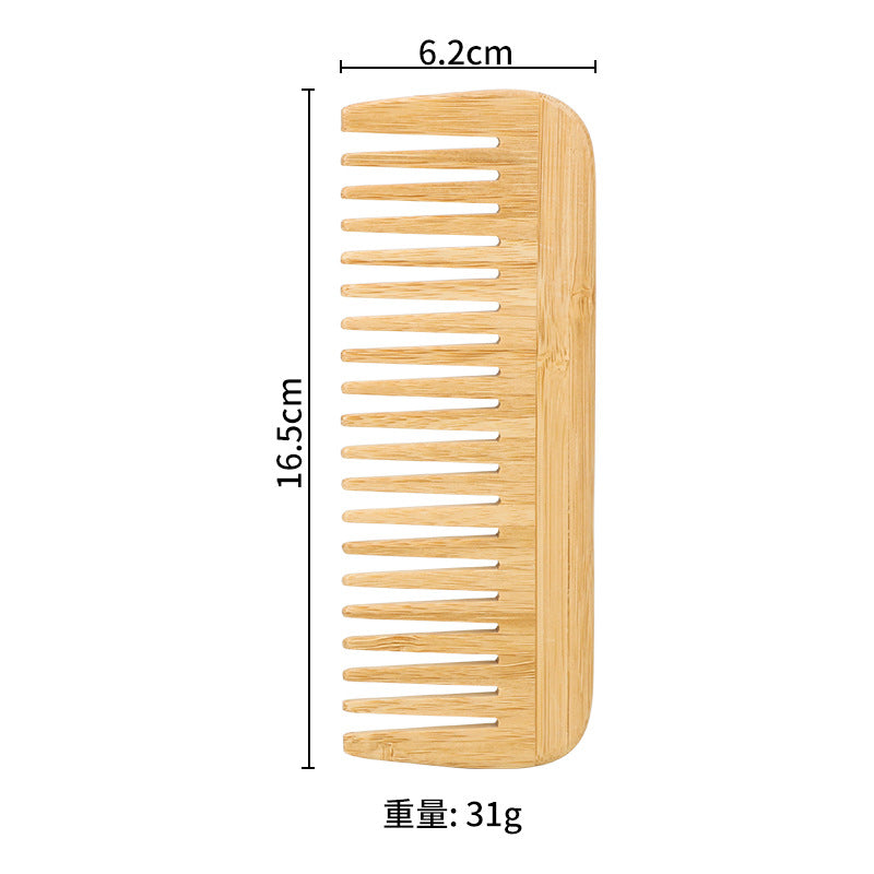 Set de Peines de Bambú Natural: Cepillo de Masaje con Almohadilla de Aire, Peine de Dientes Anchos y Peine de Cola, Ecológico para Niños