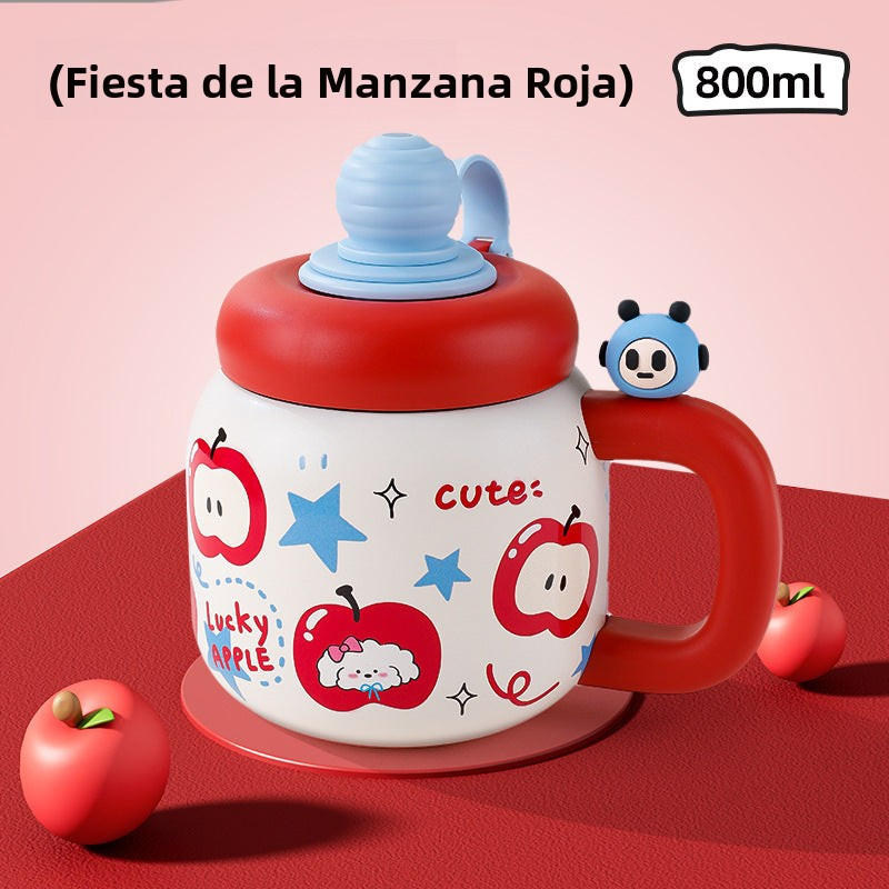 Large Capacity Insulated Tumbler with Straw: High-Value Design for Kids & Girls, Keeps Cold & Hot