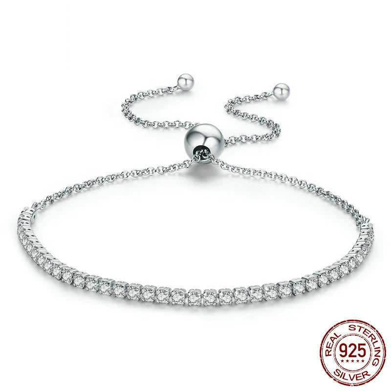 Pulsera Ajustable de Plata 925: Diseño Cadena Cuadrada para Mujer, Joya Minimalista