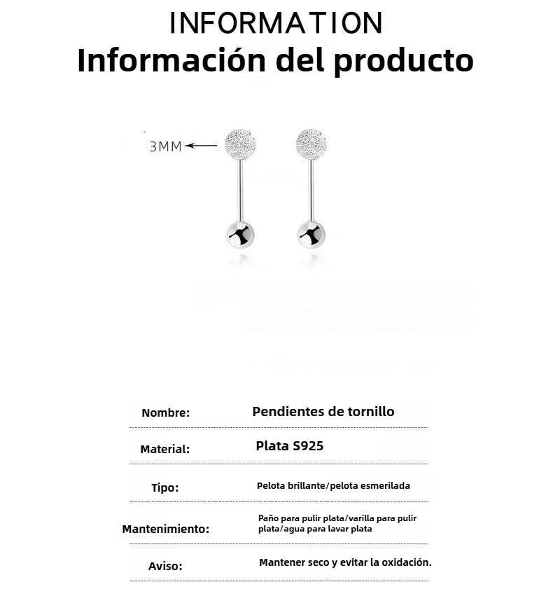 Piercing Bola de Plata Pequeños con Cierre de Tuerca – Textura Martillada