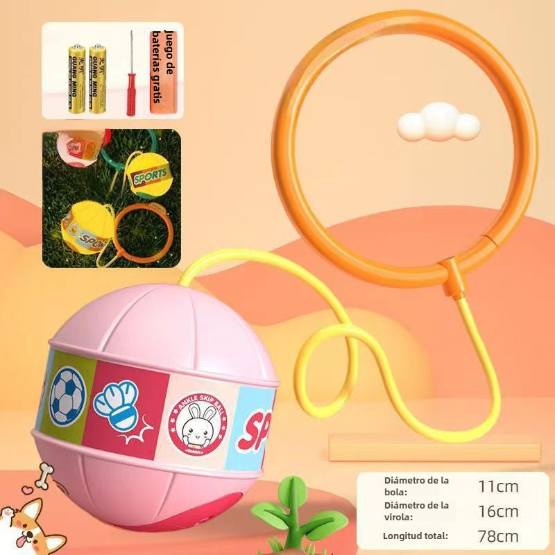 Pelota Saltarina con Luz LED para Niños: Bola de Equilibrio con Anillo para Pie, Juguete de Salto con Aro Luminoso