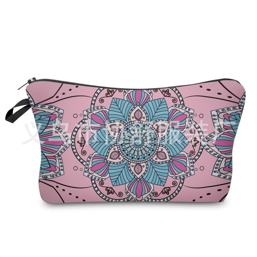 Neceser Mandala 3D: Bolsa de Cosméticos con Estampado Bohemio para Mujer