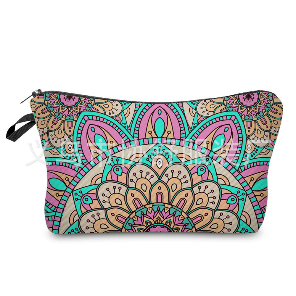 Neceser Mandala 3D: Bolsa de Cosméticos con Estampado Bohemio para Mujer