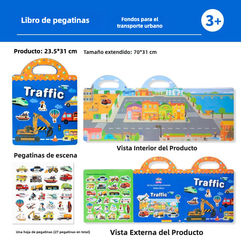 Pegatinas Reutilizables para Aprender Colores, Animales y Más