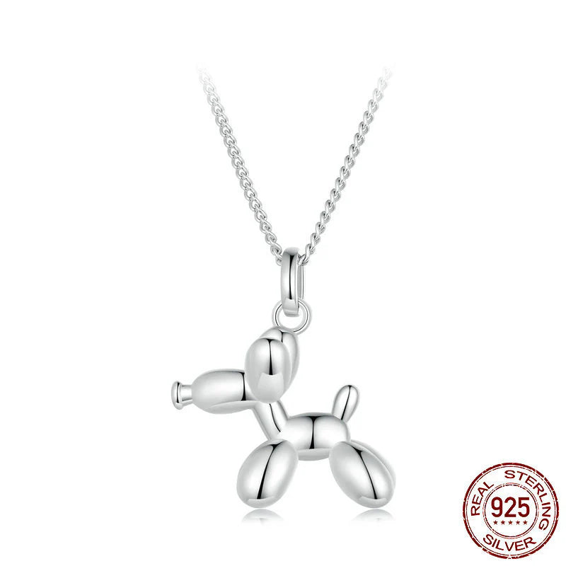 Collar con Dije de Perro Globo Creativo en Plata S925