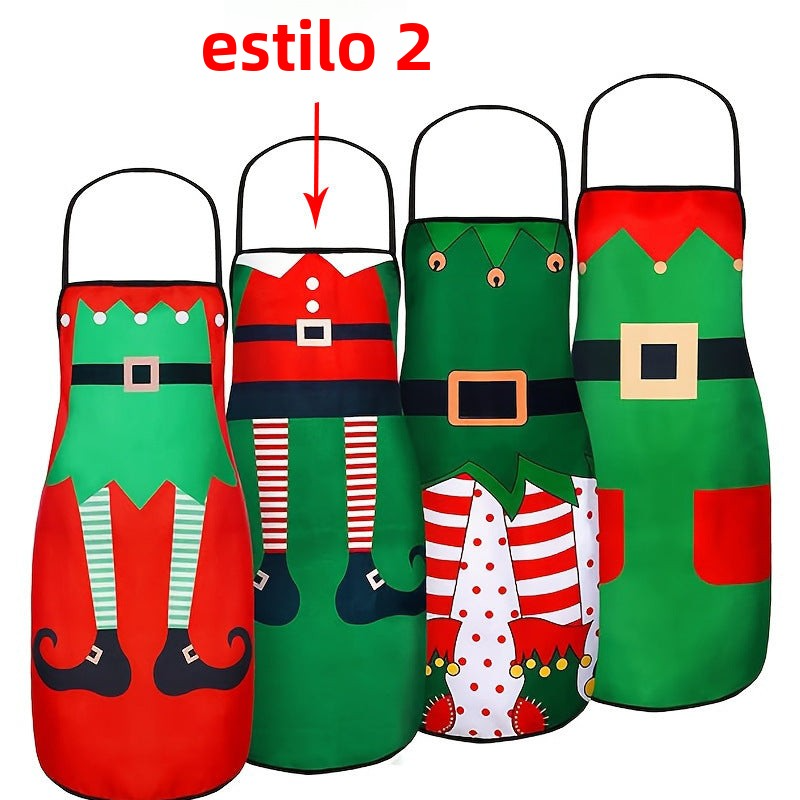Digital Christmas Print Apron for Kitchen: Oil and Stain Resistant