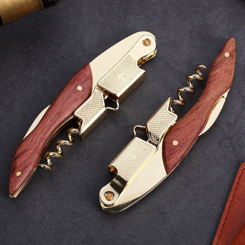 Cortador de Botellas de Vino Dorado: Abridor Profesional de Vino, Cuchillo Multifuncional, Estilo Lujoso para el Hogar
