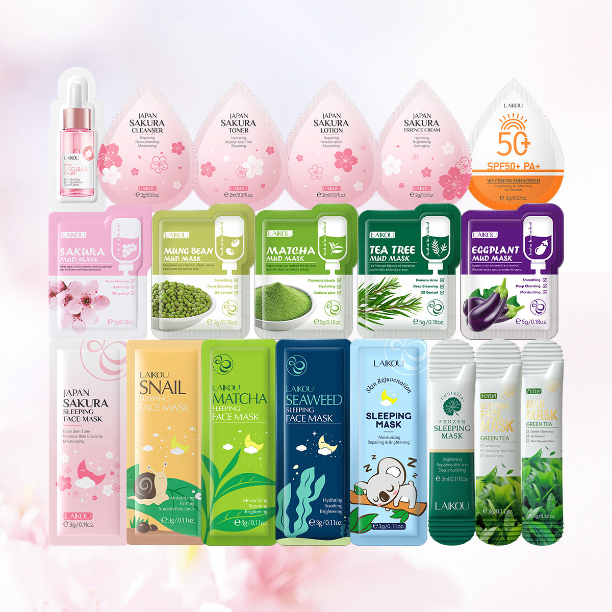 Máscara de sueño Laikou Fin Yi: 6 piezas de 3g, mascarilla de aplicación sin enjuague