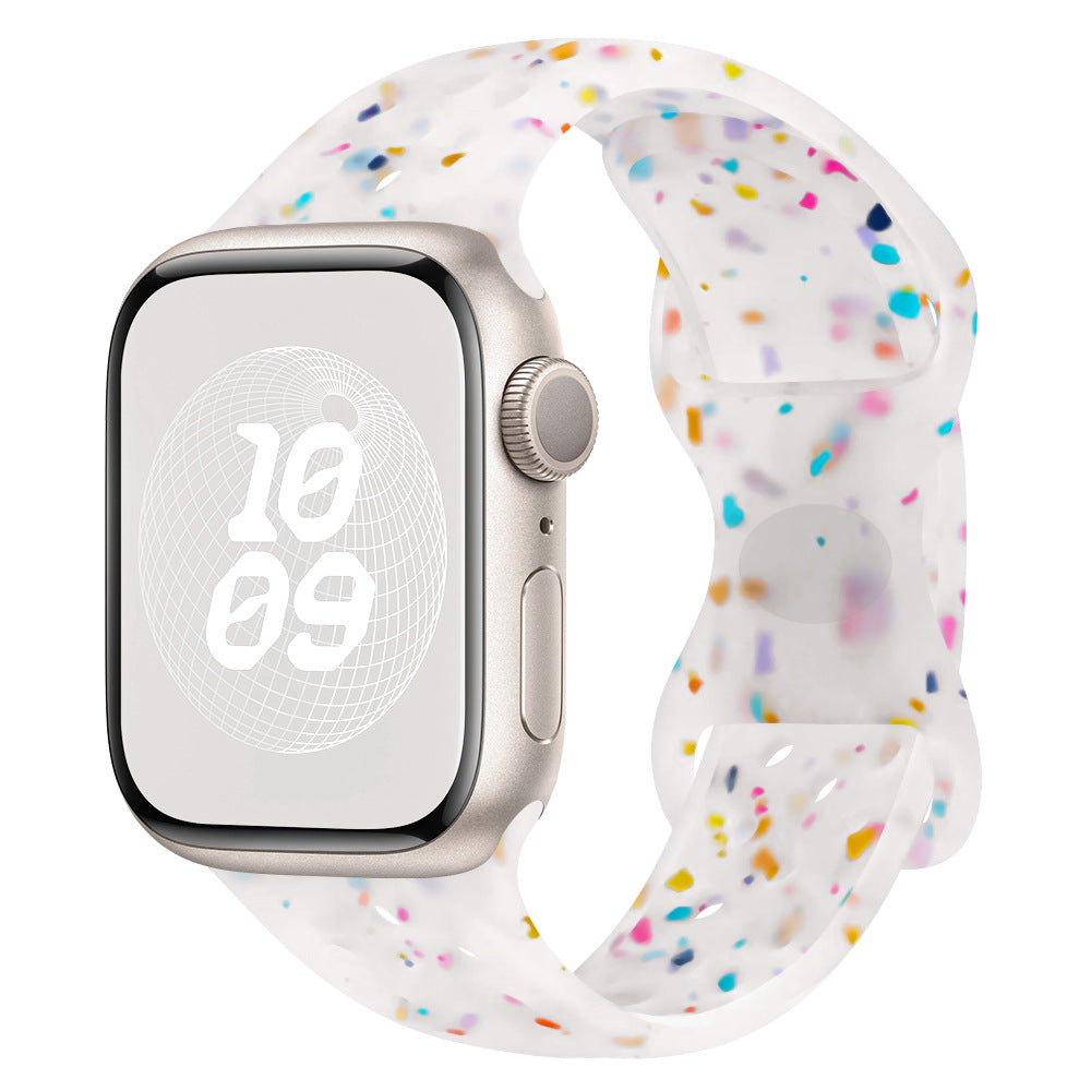 Glitter Silicone Band for Apple Watch 1-11, Ultra 3, SE 3: Colorful & Comfortable