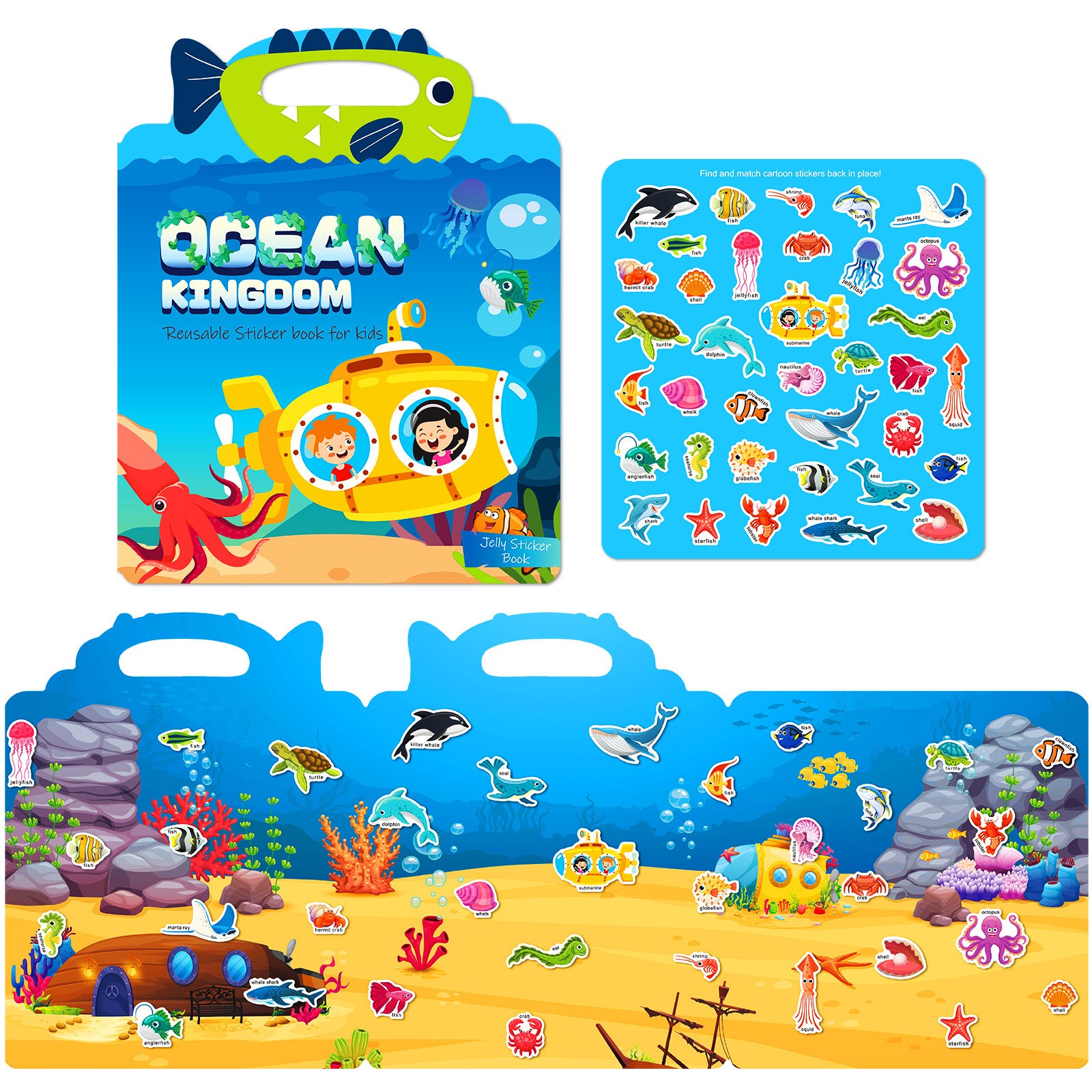 Libro educativo con pegatinas para niños pequeños