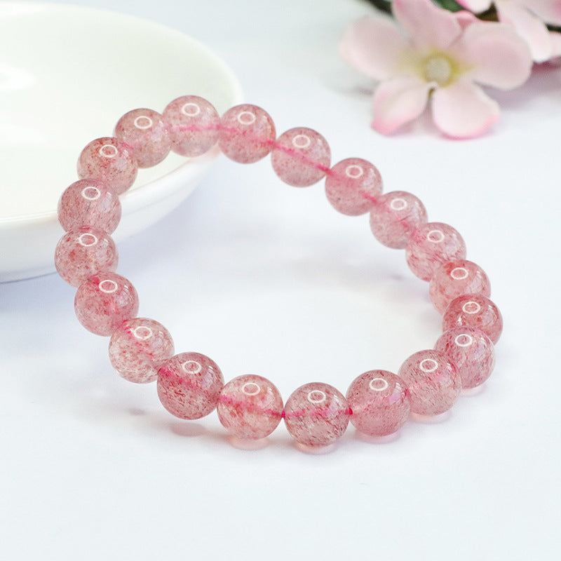 Pulsera de Cristal de Cuarzo Rosa Natural: Joyas de Color, Fabricación de Alta Calidad, Venta al Por Mayor
