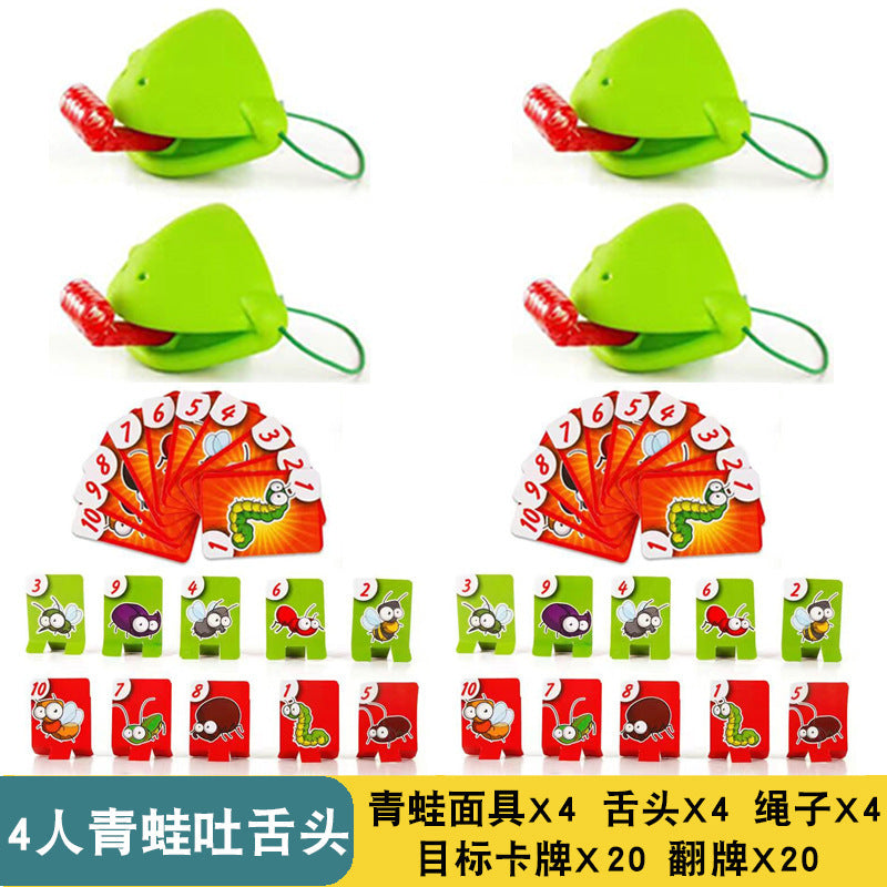 Juego de Mesa con Máscara de Rana y Camaleón: Cartas Educativas para Niños