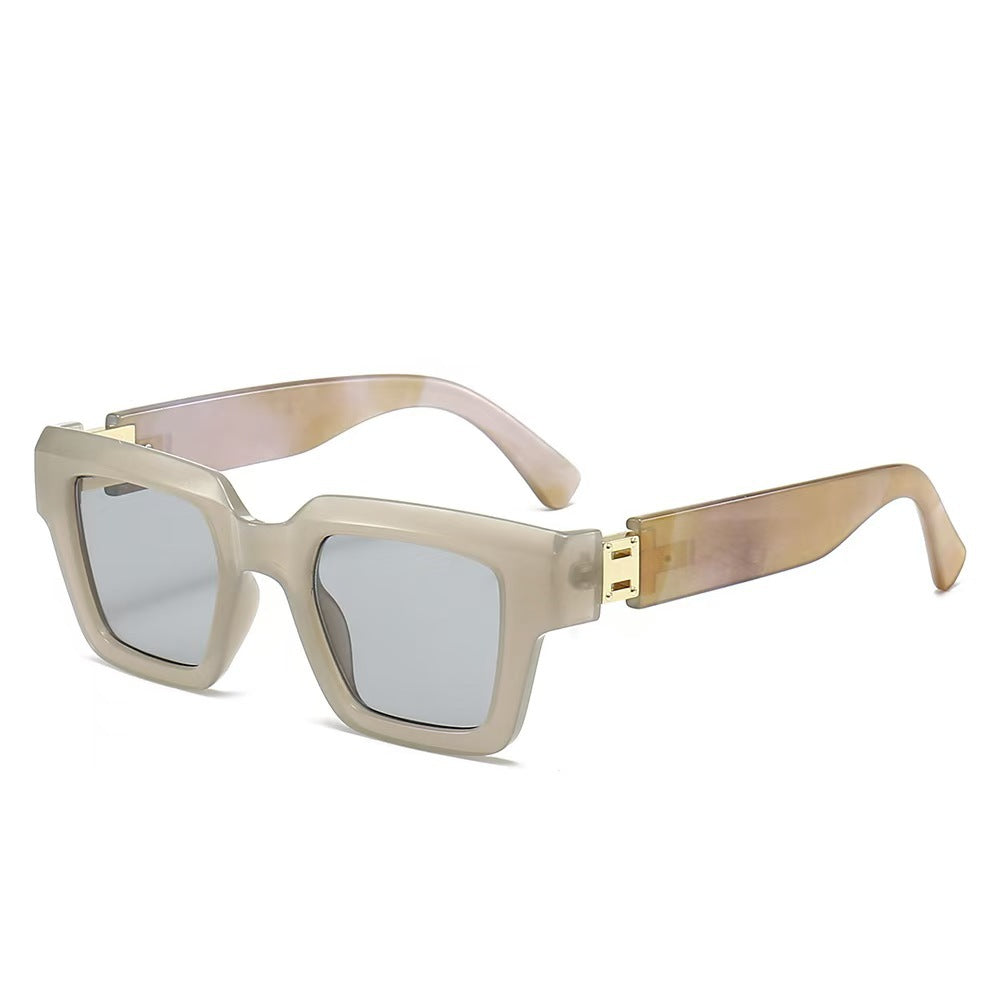 Gafas de Sol Retro  color Hueso para Mujer con Acabado de Mármol