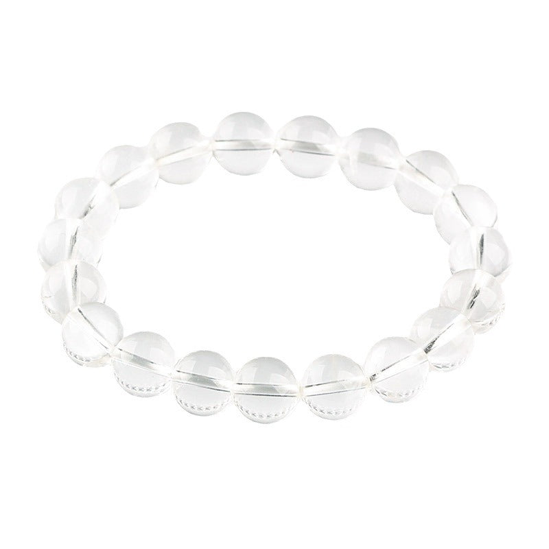 Pulsera de Cuarzo Blanco Natural: Joyería de Alta Calidad, Perlas de Meditación, Ideal para la Purificación y Desmagnetización