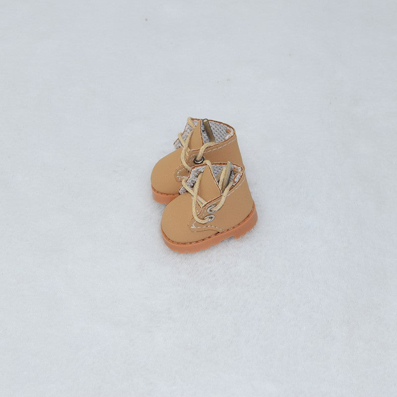 Botas beige con cordones para muñecos Labubu de 17CM, ideales para complementar atuendos de muñecos en juegos de simulación.