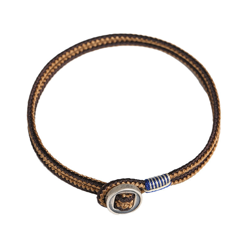 Pulsera Tejida con Botón de Plata 925 – Regalo Romántico para Pareja
