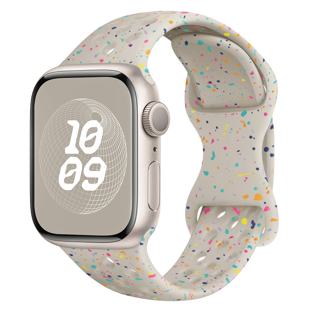 Glitter Silicone Band for Apple Watch 1-11, Ultra 3, SE 3: Colorful & Comfortable