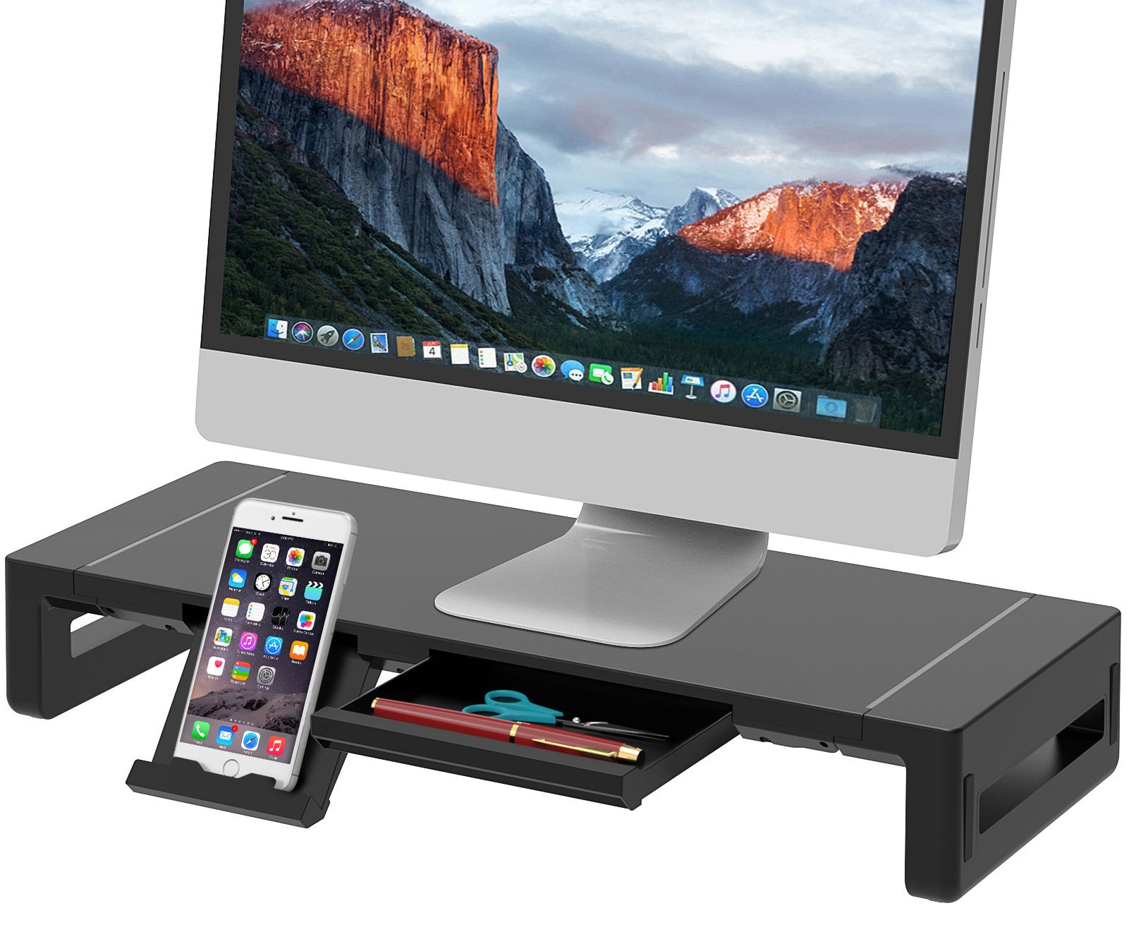 Soporte Elevador para Laptop Todo-en-Uno T1: Monitor Multifuncional, Mouse Pad RGB