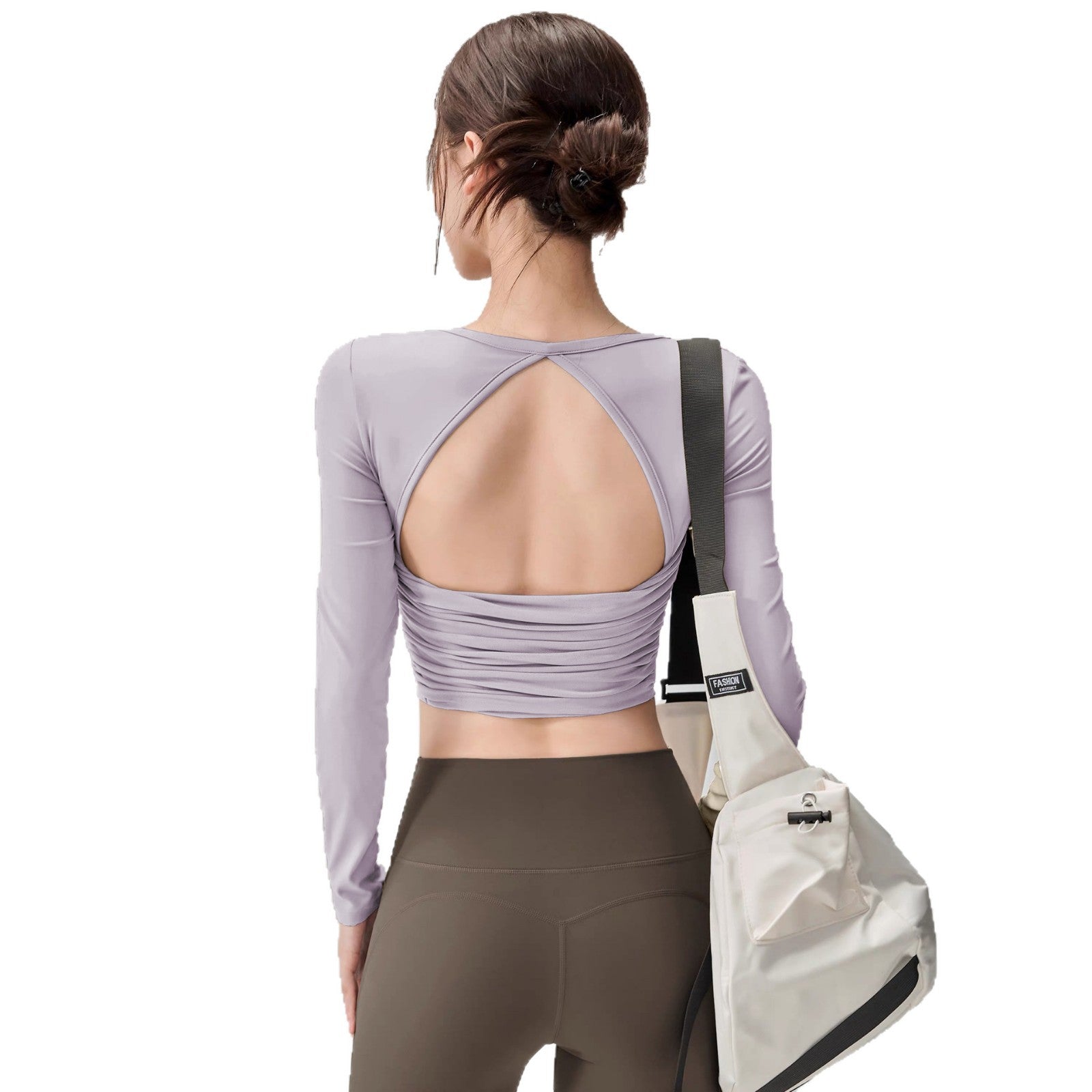 Prenda de yoga con diseño ajustado y espalda descubierta