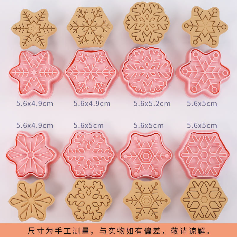 3D Christmas Cookie Mold Set with Tree and Party Themes for Baking