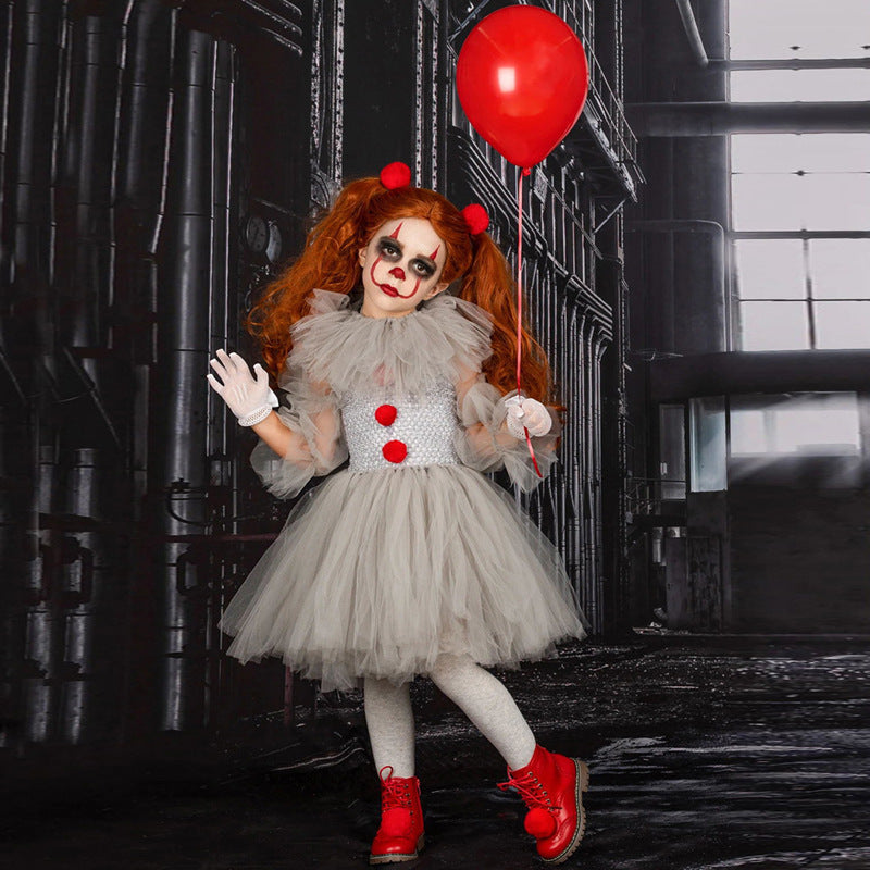 Disfraz de Payaso 2025 para Niños: Vestido de Encaje y Princesa para Navidad y Halloween