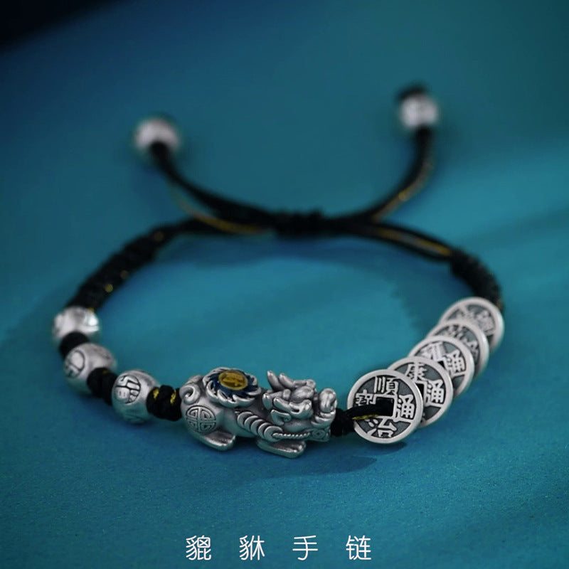 Pulsera de Pi Xiu de cinco emperadores: Pulsera de cuentas tejida a mano para hombres y mujeres, venta directa de fábrica
