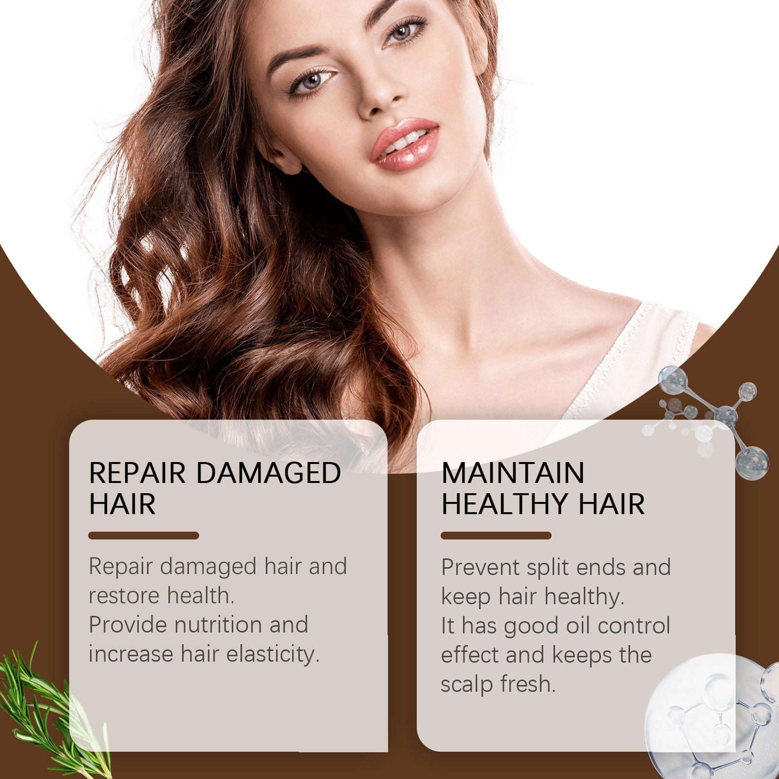 Aceite Capilar de Ricino, Romero y Café para reparar cabello dañado y mantenerlo saludable, con control de grasa y nutrición profunda.