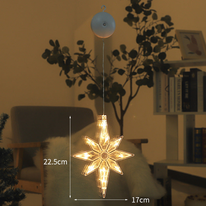 Luces Navideñas con Ventosa para Ventanas: Diseños de Ciervo, Estrellas y Más Figuras