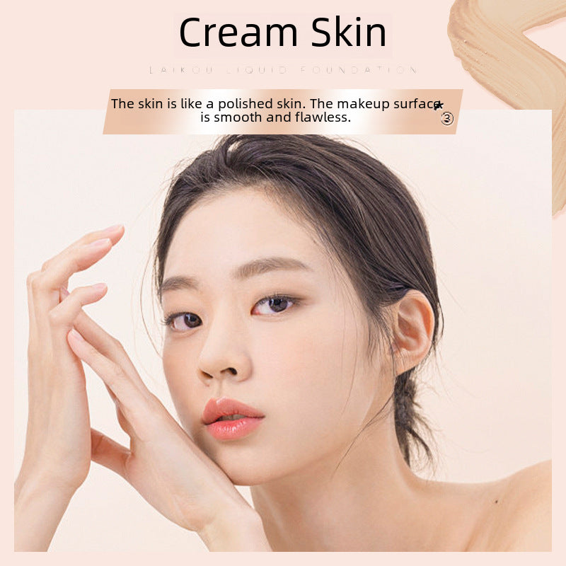 LaiKou Base de Maquillaje Natural 40g: Sin Efecto Cake, Mejora el Tono de Piel, Hidratante