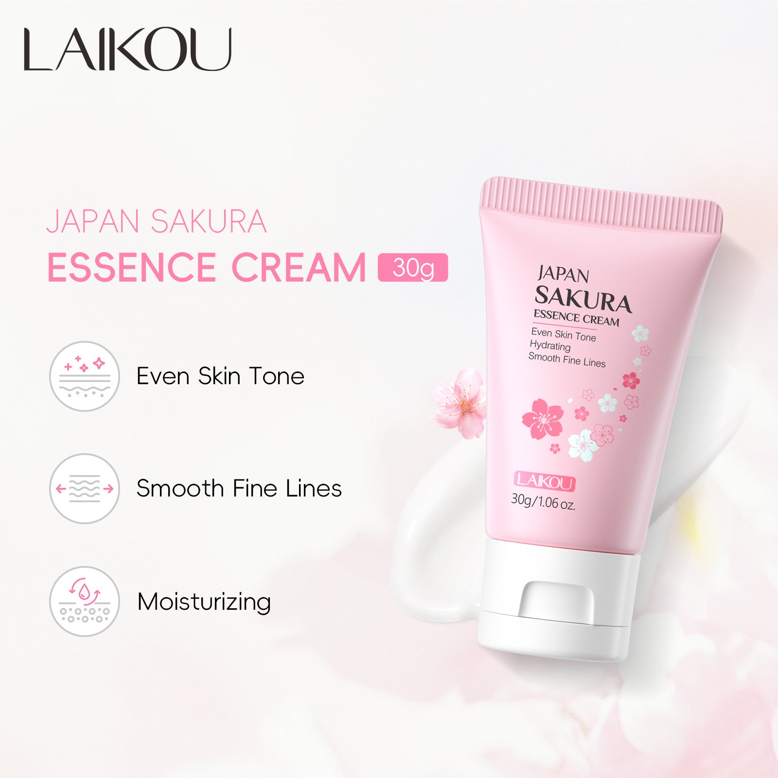 Crema Hidratante para la Cara con Extracto de Cereza Japonesa 30g – Fórmula No Grasosa