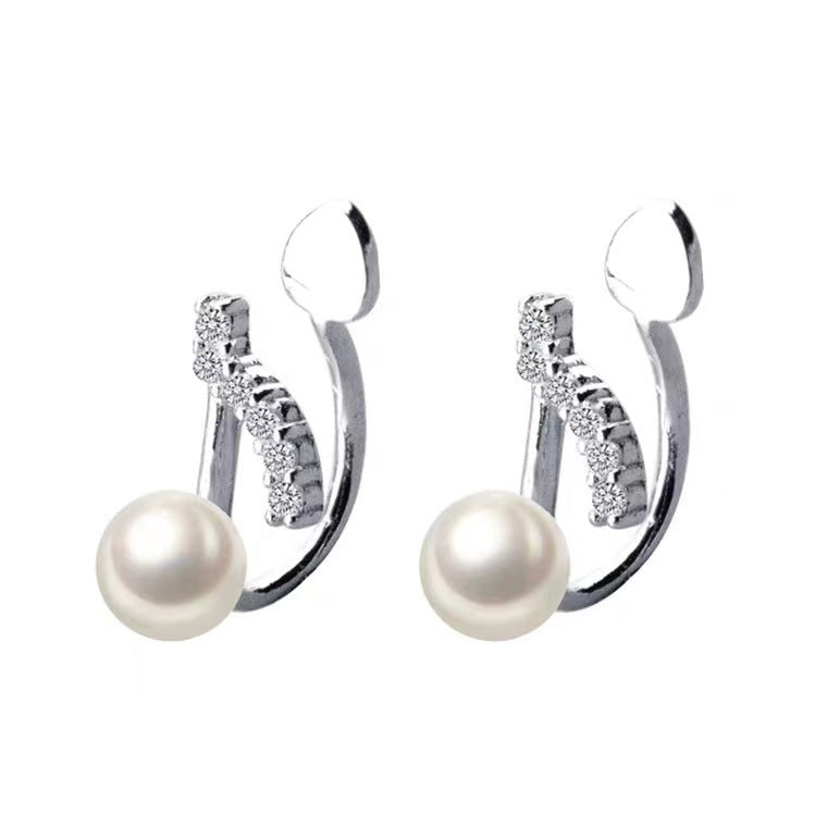 Aretes de Notas Musicales con Perla en Plata 925 – Regalo para Amantes de la Música
